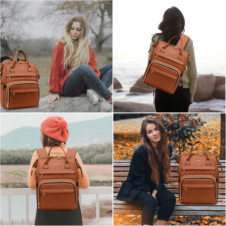 LOVEVOOK Laptoprucksack Damen 15,6 Zoll, Stylischer Rucksack Mädchen, Wasserdichte Rechteckige Schul