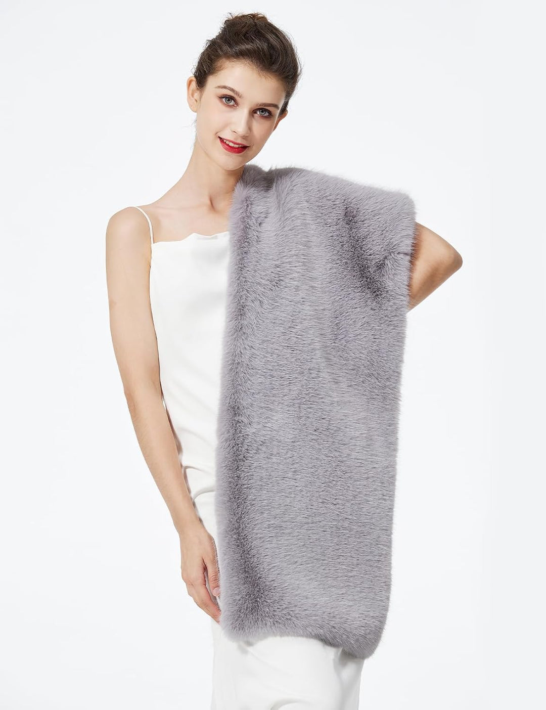 BEAUTELICATE Damen Kunstpelz Stola Schal Warp Brautjacke Kunstfell Brautschal Brautstola für Braut A