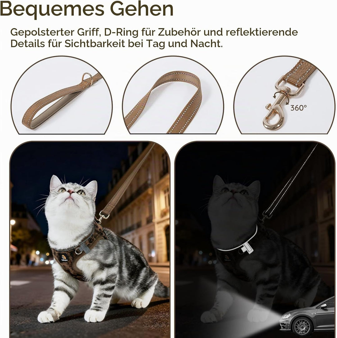 BELLA &amp; PAL Hundegeschirr Kleine Hunde mit Leine, Step-in-Geschirr aus Langflorplüsch, Wärme |Anti-Z