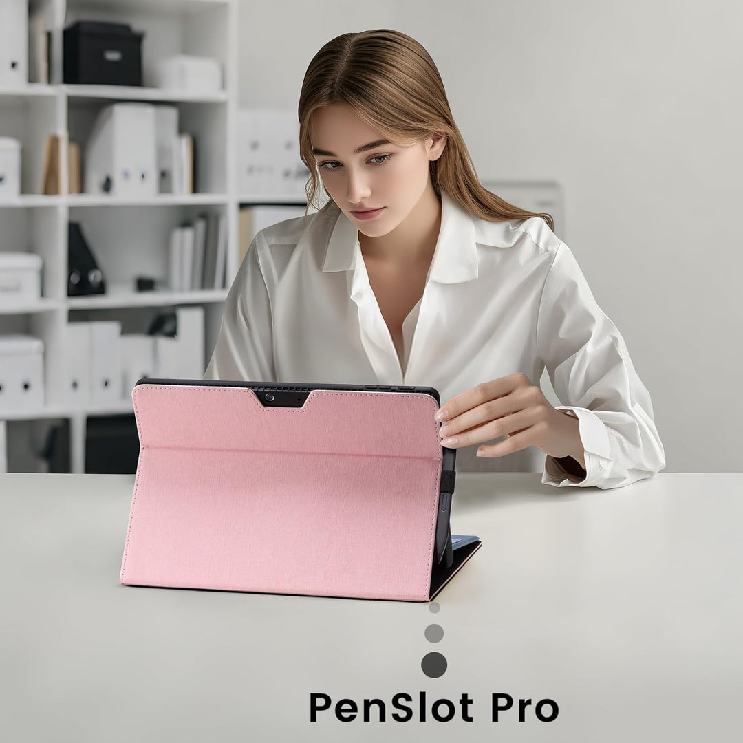 Omnpak Hülle für Surface Pro 9 Tablet, Business-Hülle mit Stifthalter, Einstellbarer Multi-Betrachtu