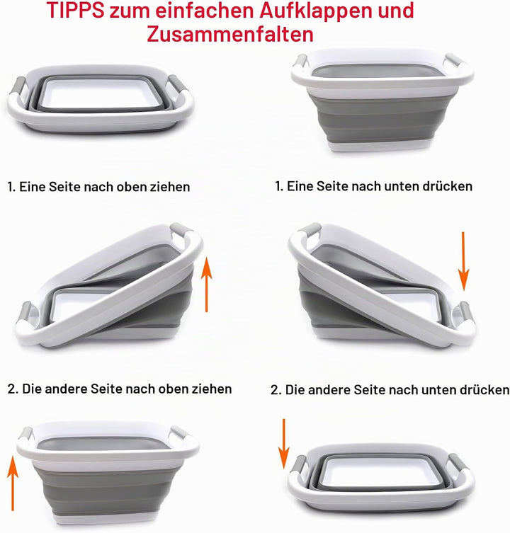 SAMMART 25L Zusammenklappbarer Wäschekorb / -wanne - faltbarer Aufbewahrungsbehälter/Organizer - tra