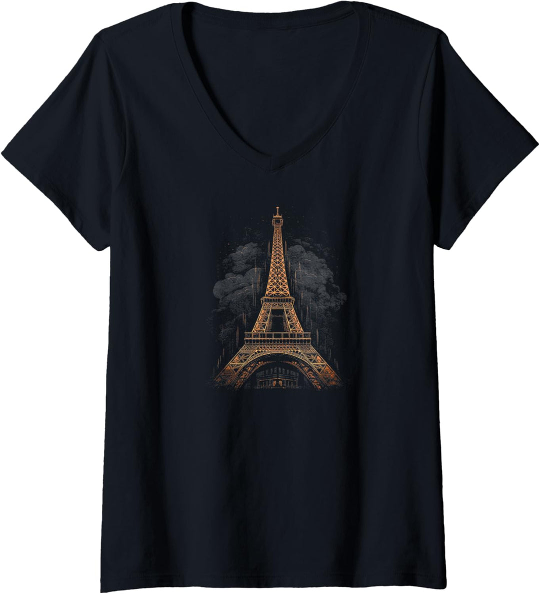 Ich liebe Paris Eiffelturm Frankreich T-Shirt mit V-Ausschnitt