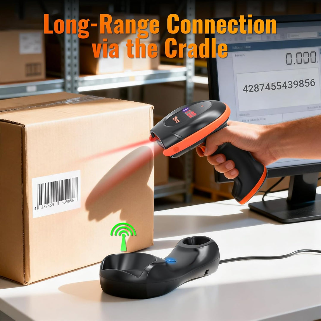 Tera Barcode-Scanner Bildsensor 2D 1D QR Wireless 2,4 GHz mit Ladestation USB-Kabel Digitaler-Bildsc