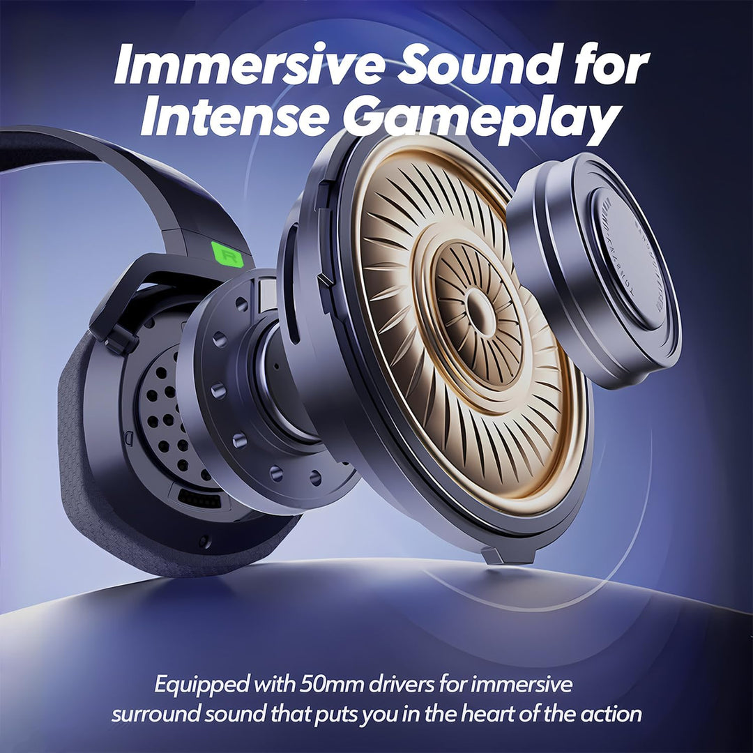 NUBWO G06 Wireless Gaming Headset für PS5, PS4, PC, Rauschunterdrückung über Ohr-Gaming-Kopfhörer mi