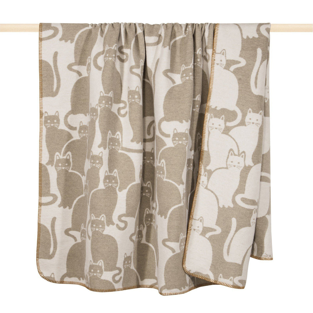 Pad - Decke - Kuscheldecke - Wohndecke - Cats/Katzen - Sand - 150 x 200 cm, 150 x 200 cm