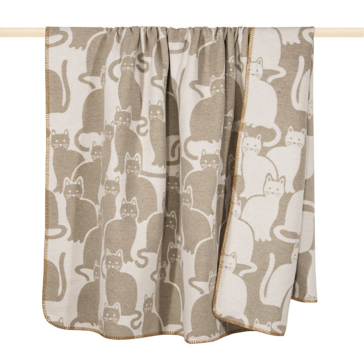 Pad - Decke - Kuscheldecke - Wohndecke - Cats/Katzen - Sand - 150 x 200 cm, 150 x 200 cm