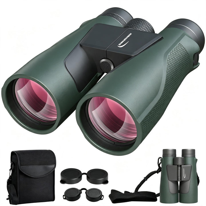 15x56 HD Fernglas Erwachsene - Aurosports Large View Fernglas mit klaren Low Light Vision - Leichtge