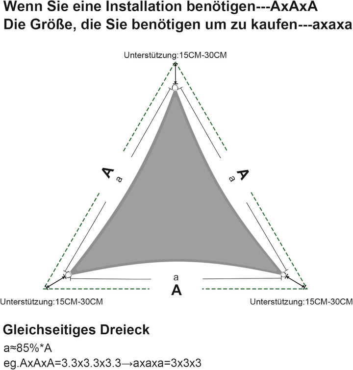SUNNY GUARD Sonnensegel Dreieck 5x5x5m Wasserdicht Sonnenschutz Wetterschutz Segel Baldachin UV Schu