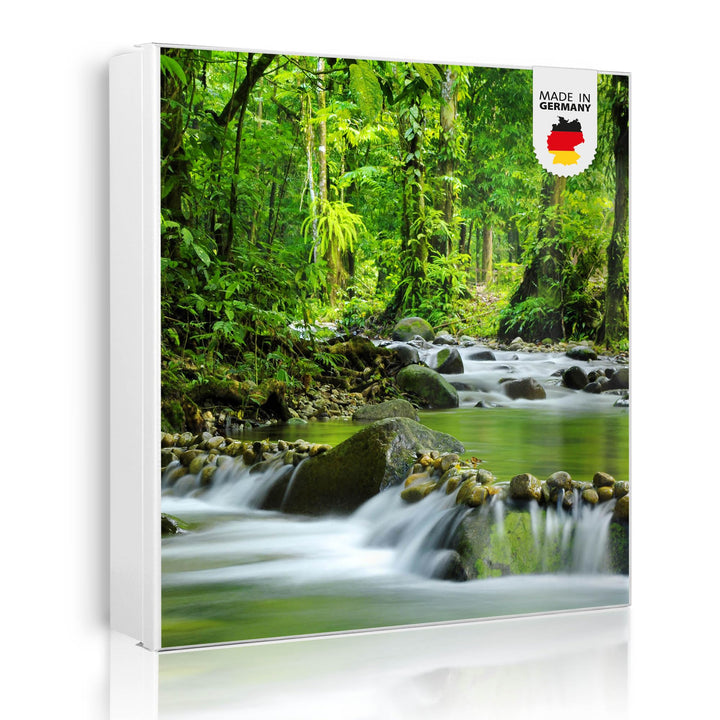 banjado® Grosser Schlüsselkasten Glas/Schlüsselbox 30cm x 30cm mit 50 Haken - Motiv Wasserfälle/Schl