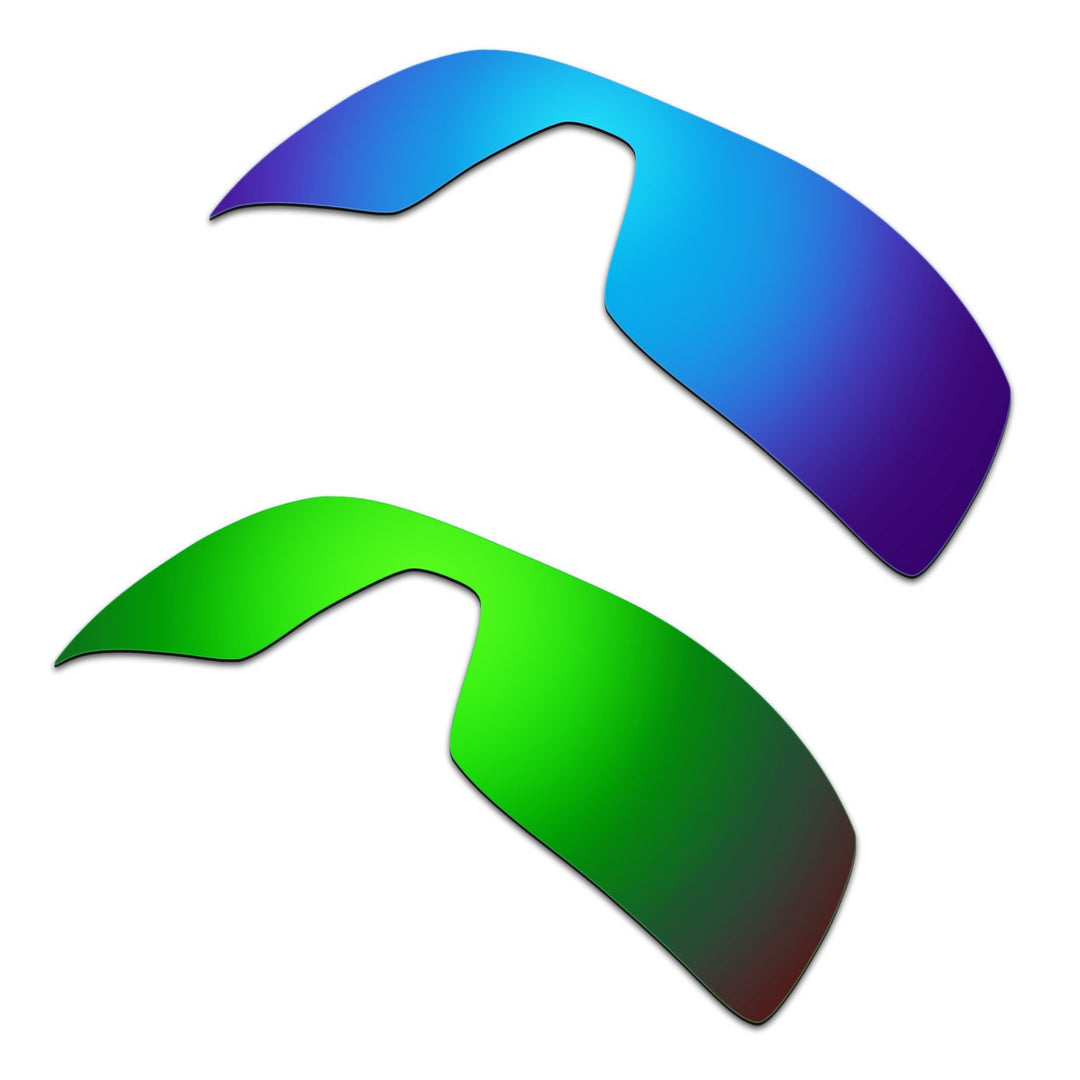HKUCO Mens Replacement Lenses For Oakley Oil Rig Sunglasses Blue/Green, Blue/Green