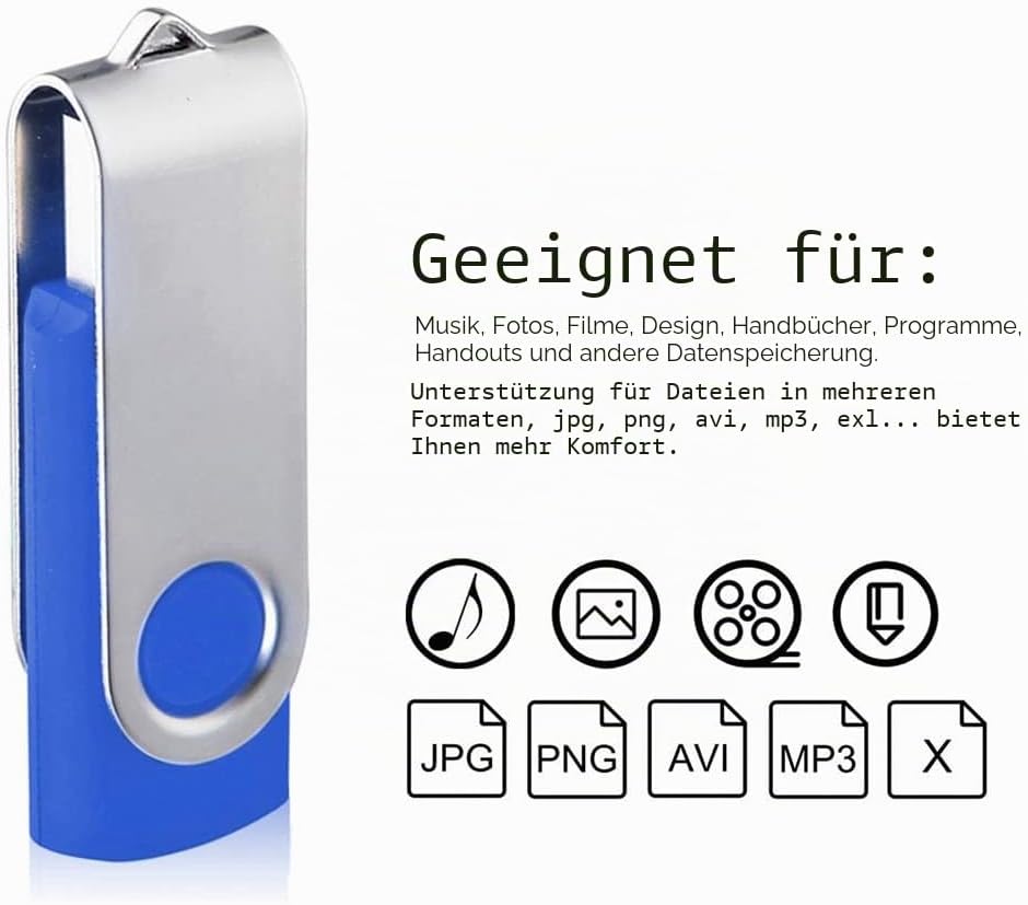 Speichersticks 4GB 10 Stück USB 2.0 Sticks - Tragbar Einklappbare Memory Stick 4 GB 10er Pack Flash