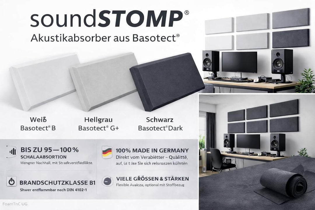 Schallabsorber aus Basotect® | Schalldämmung und Akustikoptimierung Made in Germany | Basotect® weis