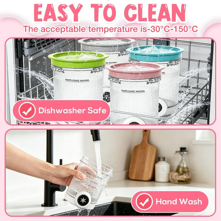 4 Stück für Ninja Swirl Behälter 500 ml, Kompatibel Ninja Creami Swirl Behälter, Ninja Eismaschine Z