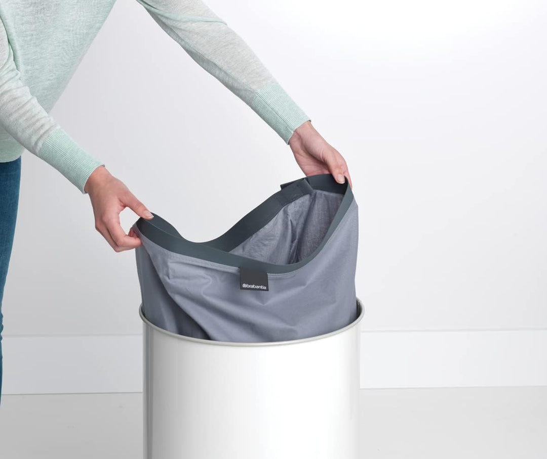 Brabantia - Wäschekorb - Quick-Drop-Öffnung - Perfekt sitzenden Baumwollwäschesack - Korrosionsfrei