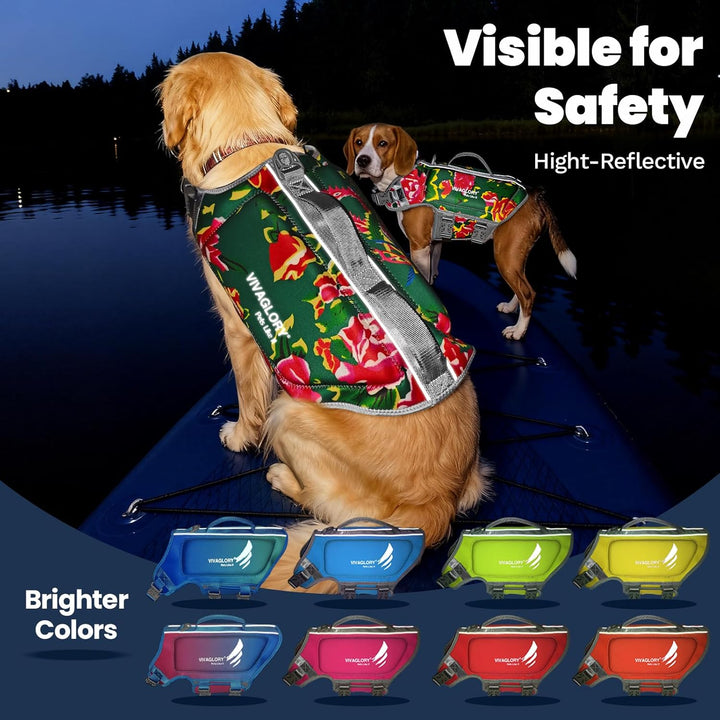 VIVAGLORY Leichte Rettungsweste für Hunde, Haustiere Lebensretter Hautfreundliche Neopren für Kleine