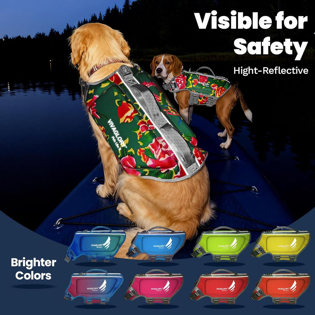 VIVAGLORY Leichte Rettungsweste für Hunde, Haustiere Lebensretter Hautfreundliche Neopren für Mittel