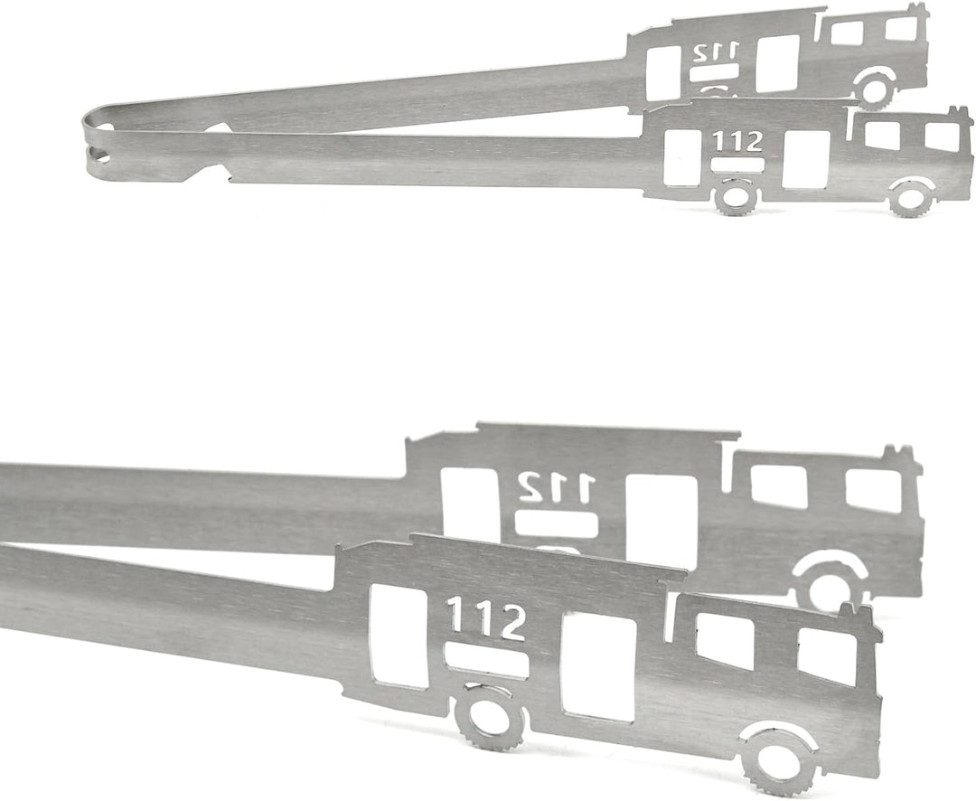 Grillzange Motiv Feuerwehr 112, spülmaschinengeeignet, Geschenkidee, Männergeschenk, Feuerwehrauto,