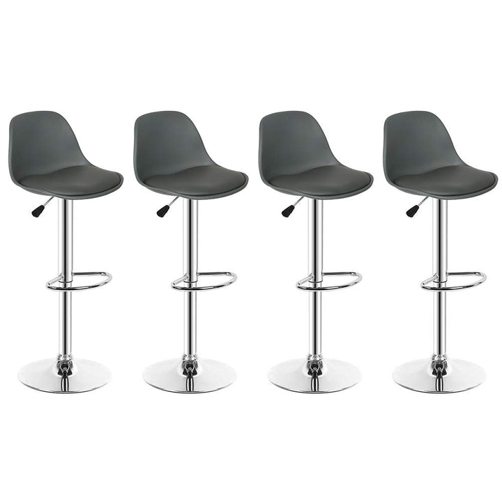 OHMG 4 Stück Barhocker, Küchenstuhl, Barhocker aus PU-Leder, mit Rückenlehne und Fussstütze, höhenve