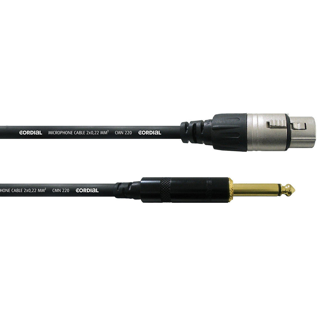 CORDIAL Kabel audio XLR female/jack mono 10 m Kabel MICROPHONE Essentials Asymmetrisch Rean blacks 1