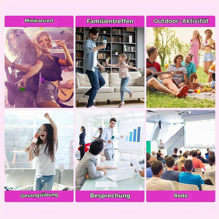 Karaoke Mikrofon Geschenke Mädchen 4-12 Jahre, Bluetooth Mikrofon Kinder Spielzeug ab 3-12 Jahre Spi