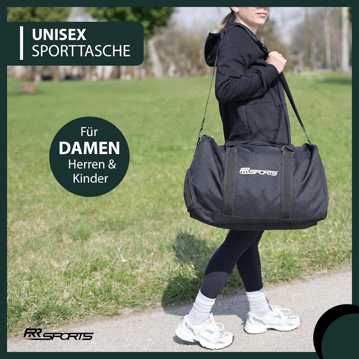 Sporttasche mit Schuhfach schwarz (30 Liter) Damen, Herren & Kinder - Sport Trainingstasche Fitness,