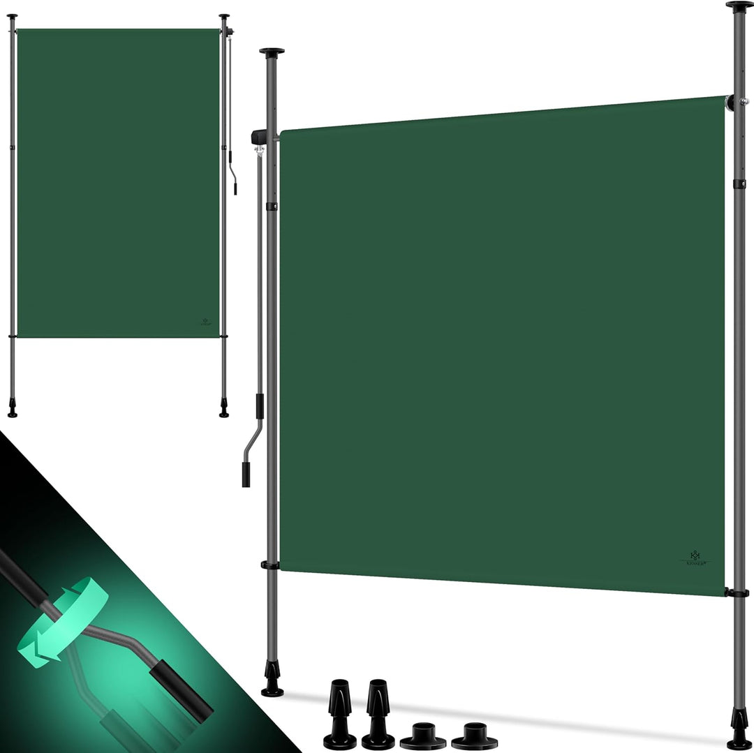 KESSER® Klemmmarkise Senkrechtmarkise 200x310cm Ausziehbar & Blickdicht Vertikalmarkise mit Handkurb