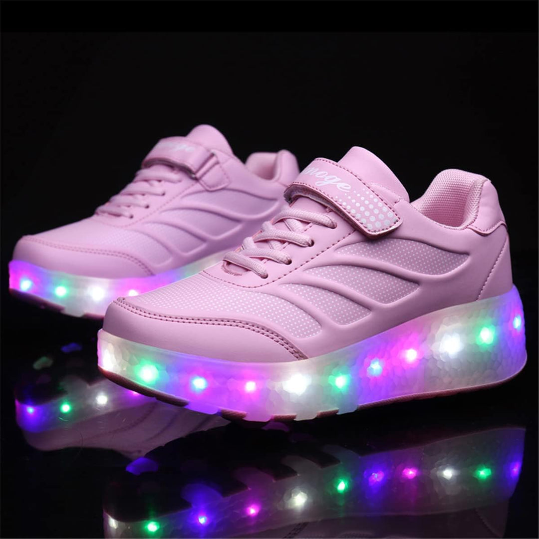Kinderroller mit LED Licht | Automatisch Einziehbar & Abnehmbare Vorderreifen | Outdoor-Spiel-Schuhe