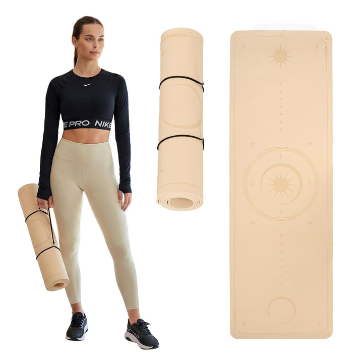 XTREXO Yogamatte 183x61 cm gross und 6 mm dick Yoga Matte aus ökologischem TPE mit rutschfester Ober