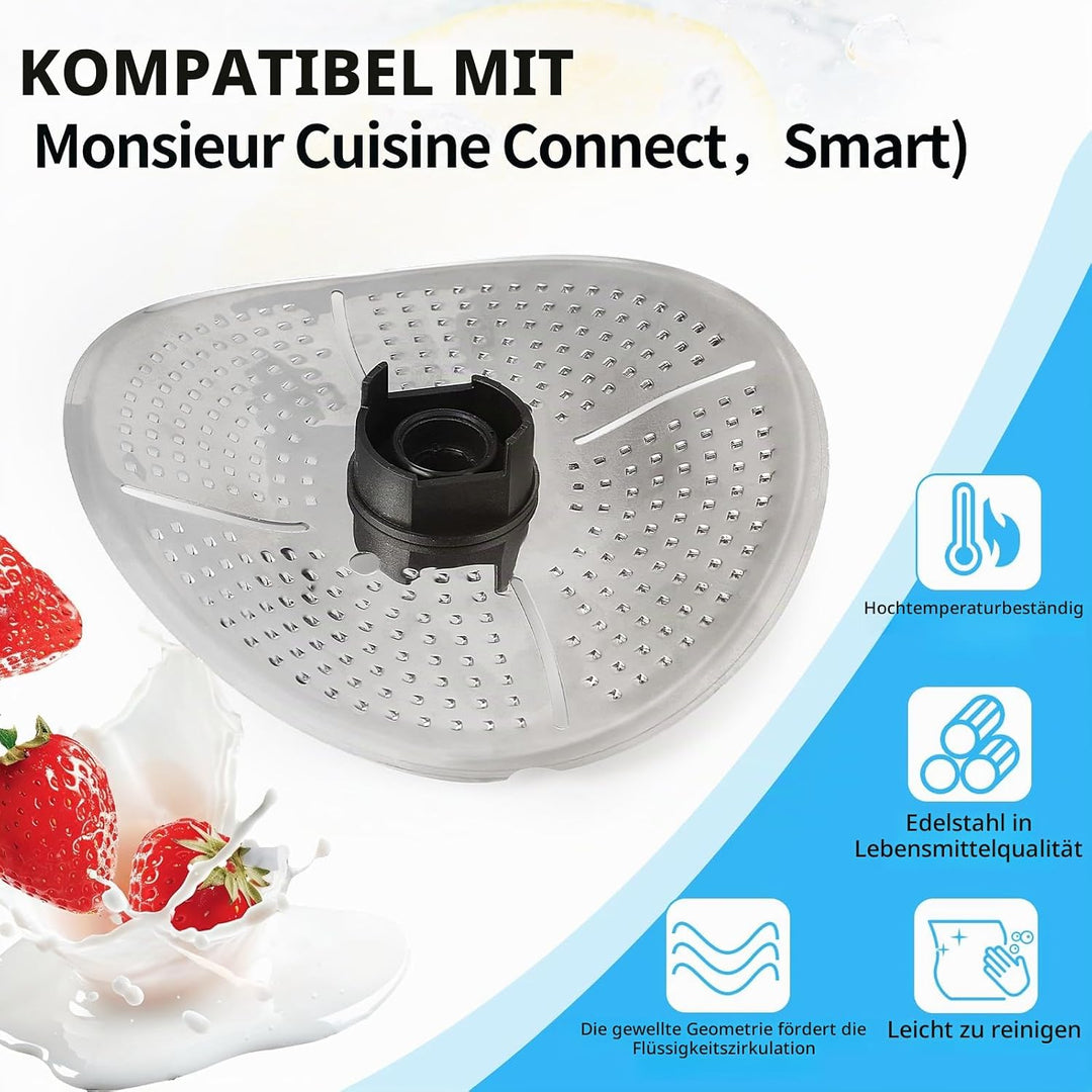 Messerabdeckung Kochmaschinen Klingenabdeckung aus Edelstahl Kompatibel mit Monsieur Cuisine Connect