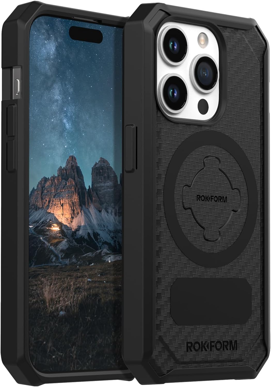 Rokform - iPhone 15 Pro Hülle, Rugged Serie, magnetisch, iPhone 15 Pro Hülle mit RokLock Drehverschl