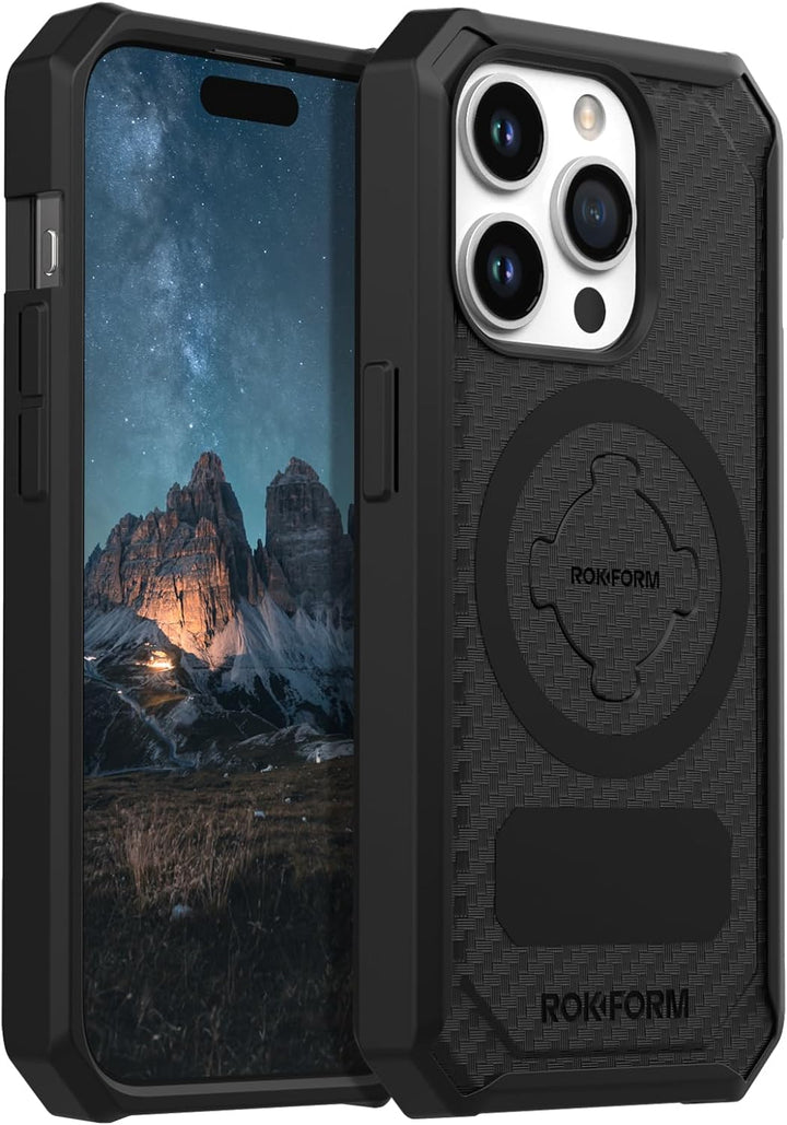 Rokform - iPhone 15 Pro Hülle, Rugged Serie, magnetisch, iPhone 15 Pro Hülle mit RokLock Drehverschl