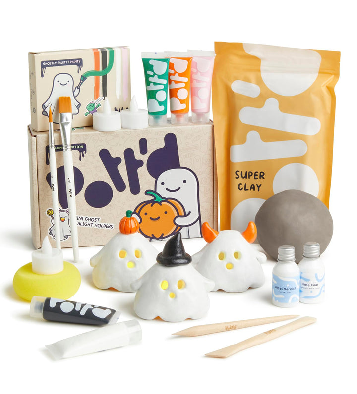 Pott'd Mini-Töpfer-Sets | Lufttrocknendes Töpferset für Erwachsene | Mit Farben, Töpferwerkzeugen un