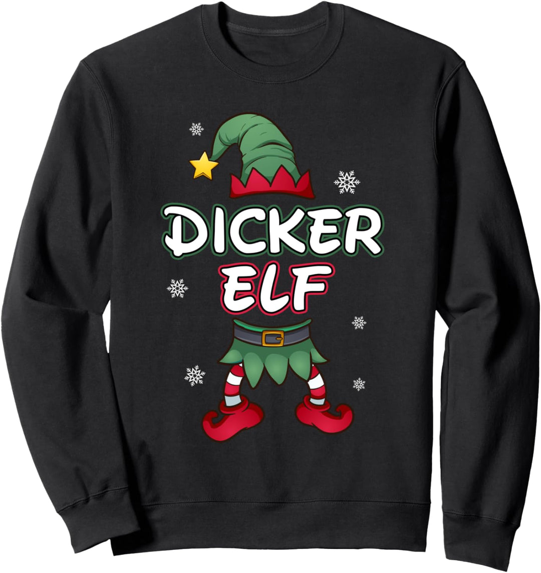 Dicker Elf Weihnachtsoutfit Partnerlook Geschenk Weihnachten Sweatshirt