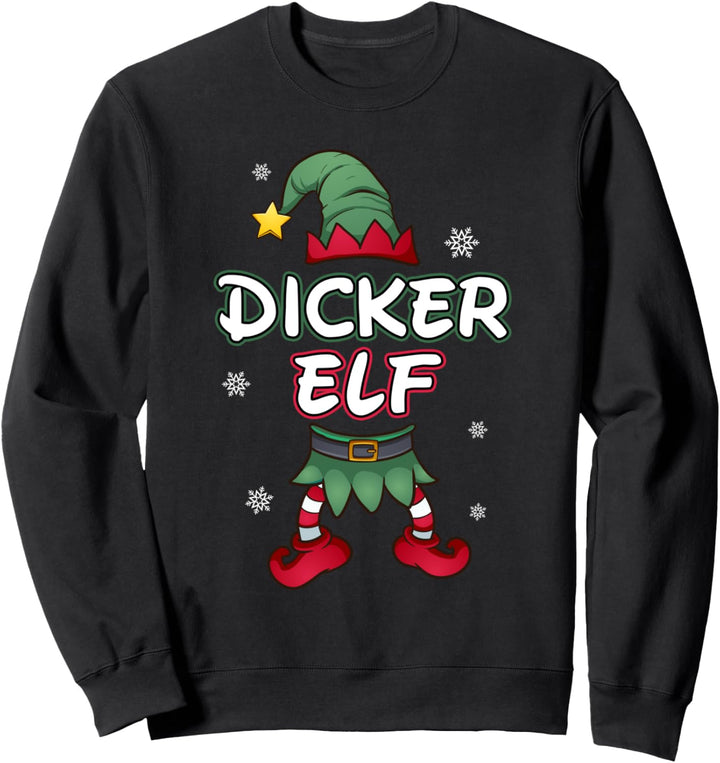 Dicker Elf Weihnachtsoutfit Partnerlook Geschenk Weihnachten Sweatshirt