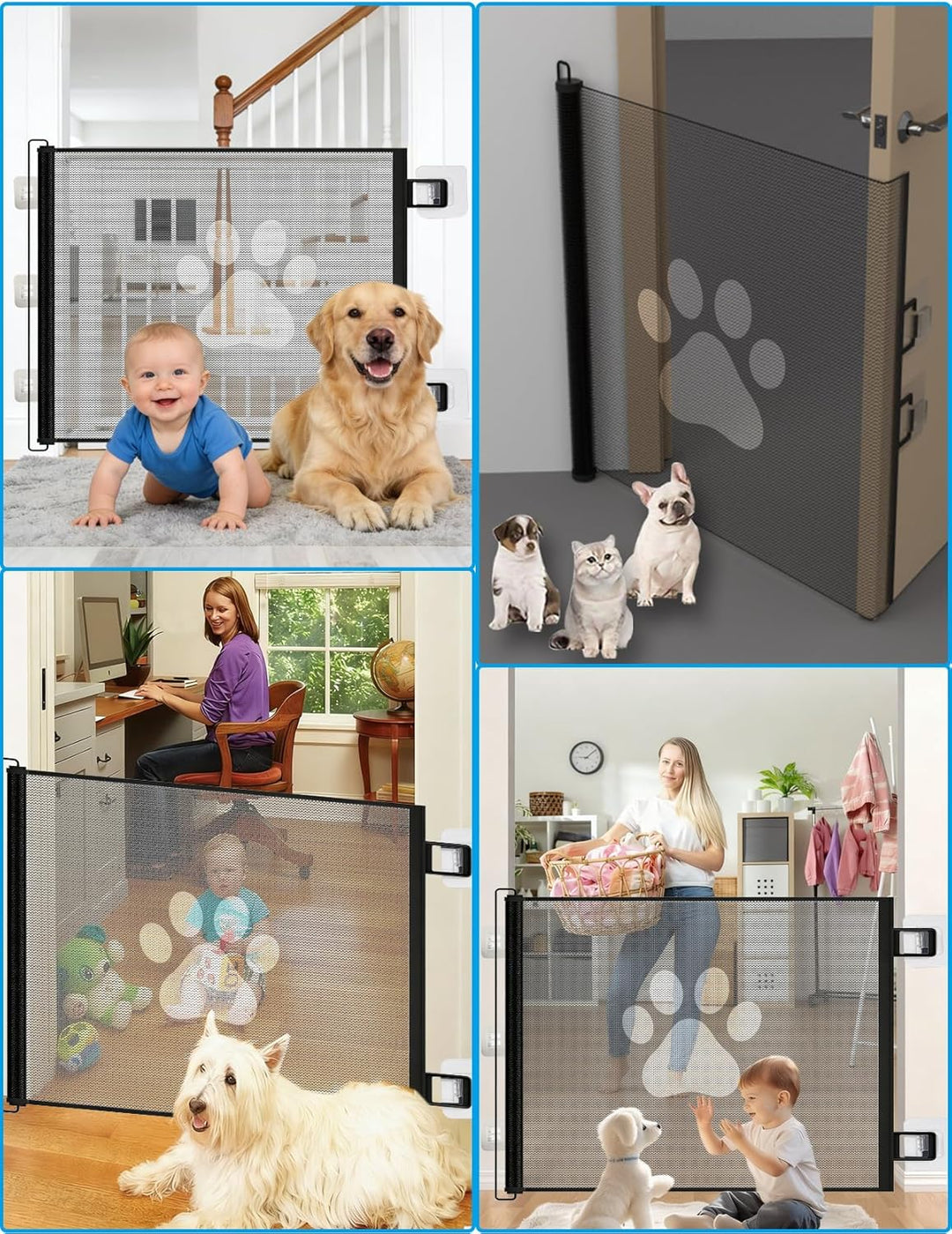 Treppenschutzgitter Ausziehbar für Babys, 0-130cm Treppenschutzgitter Türschutzgitter Ausziehbar Gee