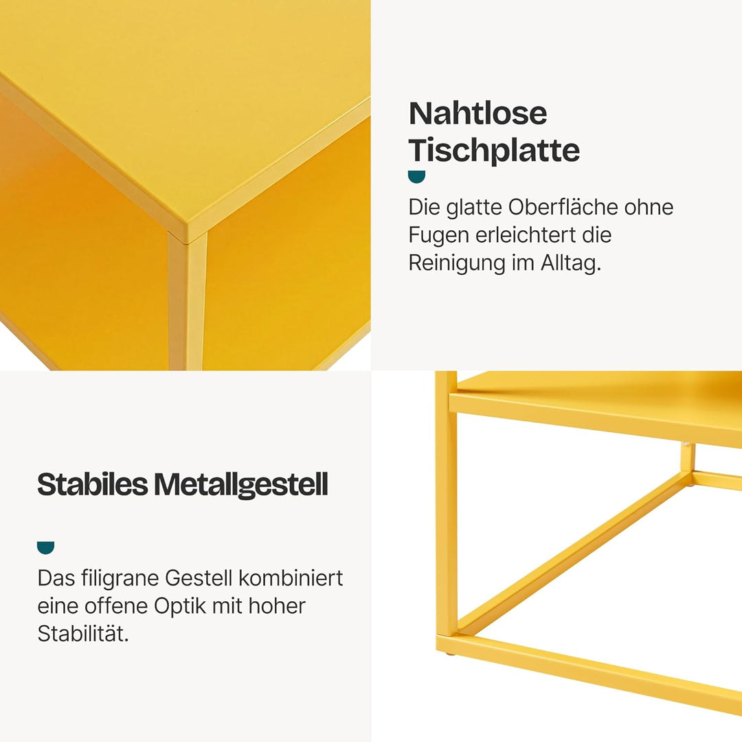 [en.casa] Couchtisch Solund Beistelltisch Metall Wohnzimmertisch mit Stauraum Sofatisch rechteckig K