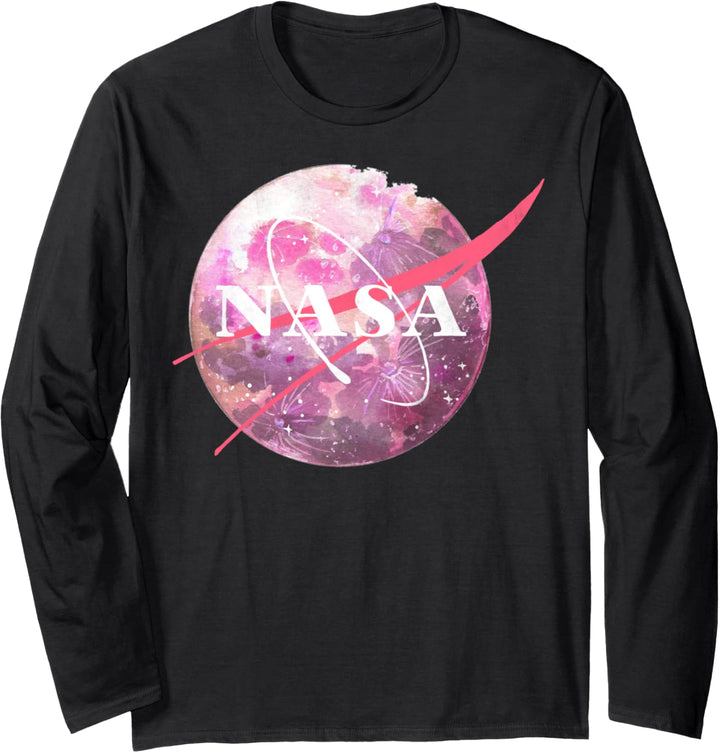 NASA Logo Planet Watercolors Poster Langarmshirt