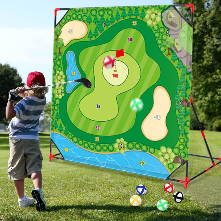Generisch Kids Golf Set, Golf -Chipping -Spiel,Battle Golf Game Chipping Mat | mit Clubbällen Aufbew