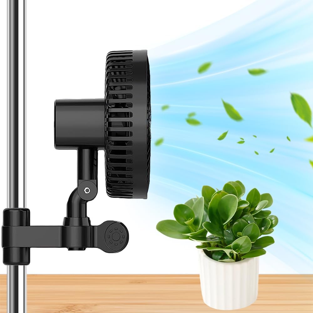 Grow Ventilator mit Clip, EC-Motor, Grow Clip-Ventilator mit 4-Geschwindigkeiten, 10W, 550 m3/h Luft