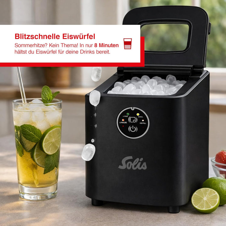 Solis Ice Cube Express Eiswürfelmaschine, 8 Eiswürfel in 8 Minuten, Ice Cube Maker mit einstellbarer