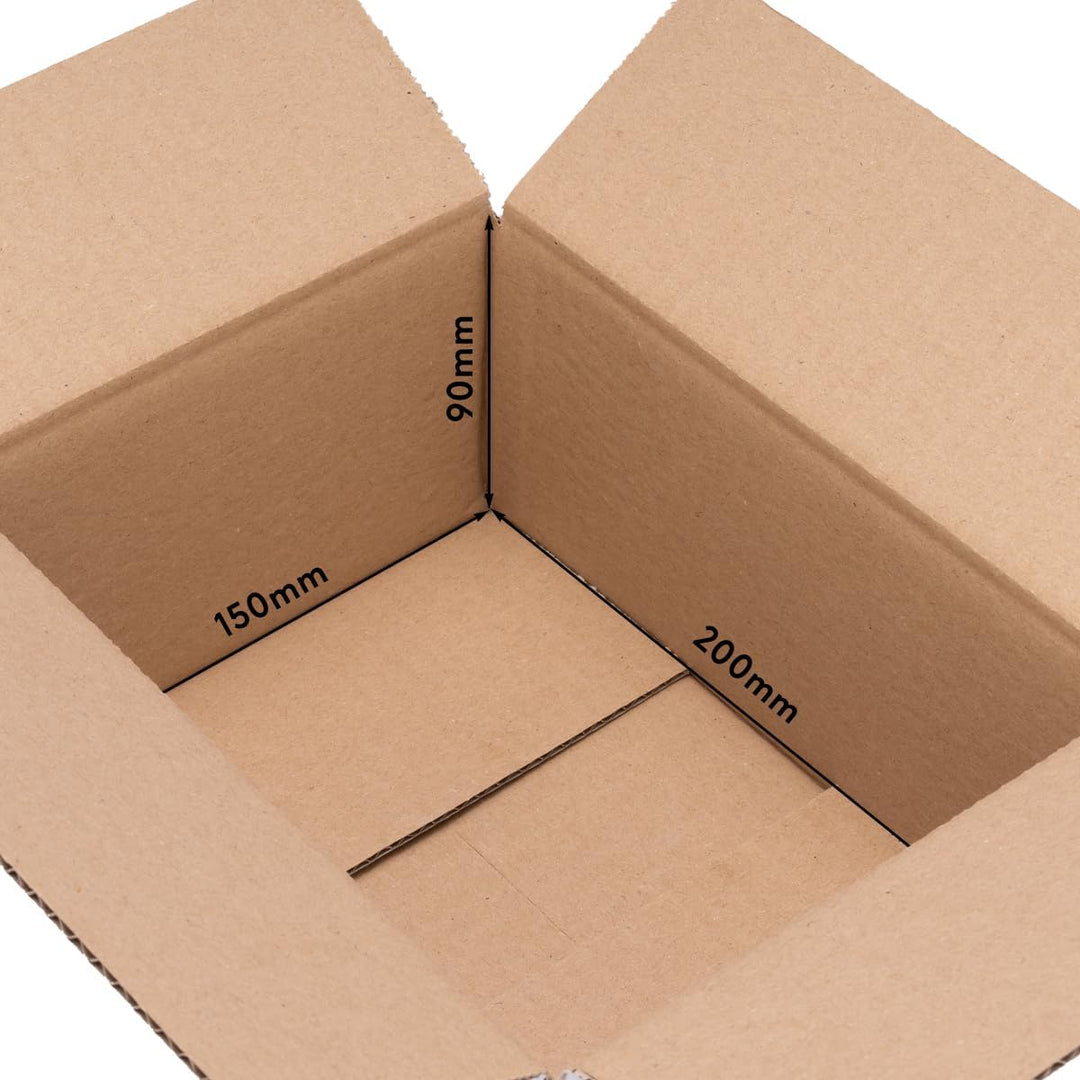 100 Faltkartons Versandkartons DHL Kartons 200 x 150 x 90 mm, 1-Wellig, KK-10, 100
