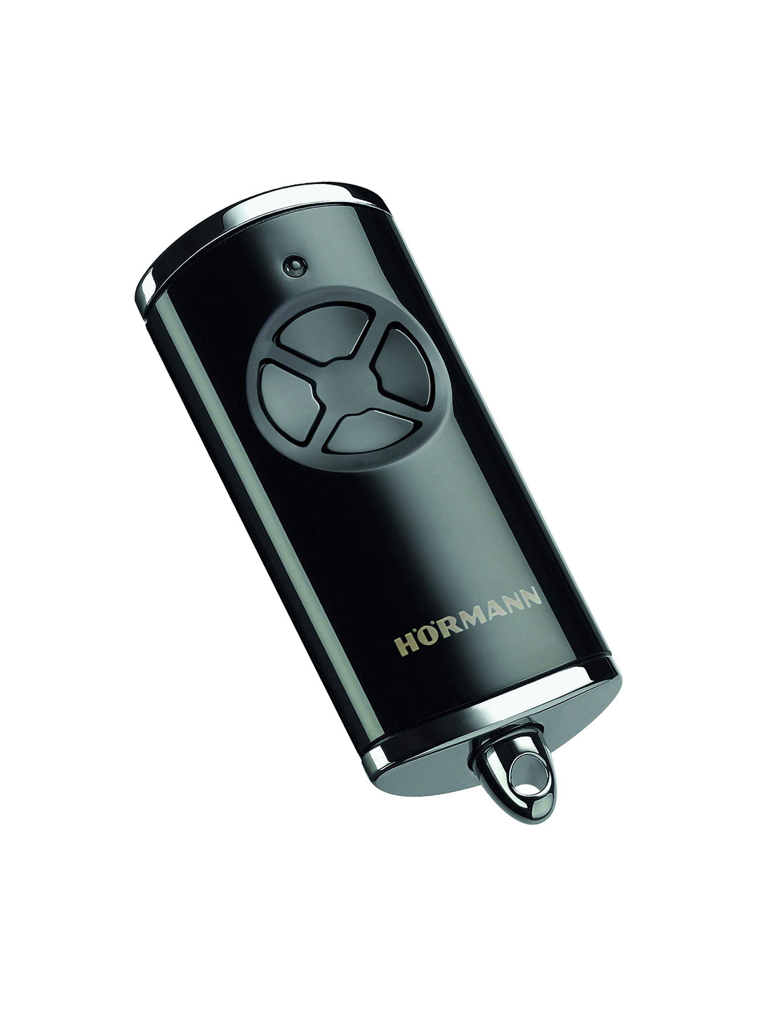 Hörmann Handsender HSE 4 BS (Frequenz 868 MHz, Hochglanz schwarz, Garagentorantrieb mit Chrom-Kappen