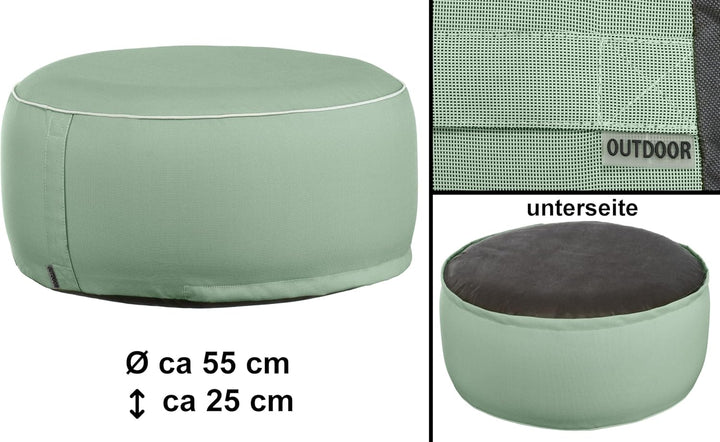 Brandsseller Outdoor Sitzhocker aufblasbar – Pouf Ø 55 x 25 cm – wasserabweisender Sitzsack für Gart