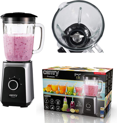 CAMRY CR 4077 Standmixer mit 1,5l Glasbehälter, Smoothie Maker, Hochleistungsmixer, Mahlung, Eis-Zer