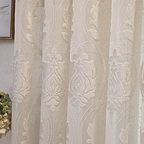 M&W DAS DESIGN Gardinenschal Vintage Retro Barock Beige 1er-packung 140 x 245 cm, Beige 1er-packung