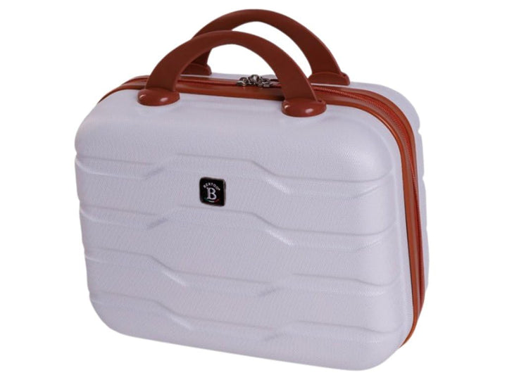 BERTOO Firenze Weisser ABS-Hartschalen-Kosmetik-Reisekoffer mit Trolleygurt (33x27x17cm) White S - 1