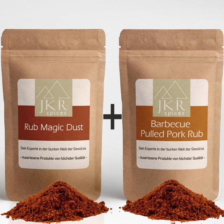 JKR Spices Magic Dust Rub 900g und Pulled Pork Rub 900g Kombi Paket | BBQ Rub | BBQ Grill Fleisch Ma