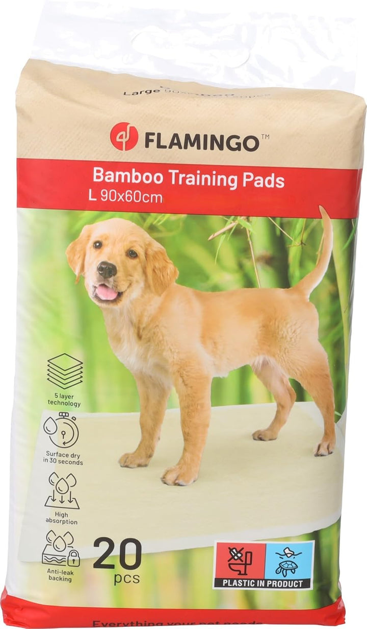 Puppy Pads - Bamboo Padu beige L 90 x 60 cm - 20 STK. - 5-lagig Ultra saugfähig aus Bambusfasern - s