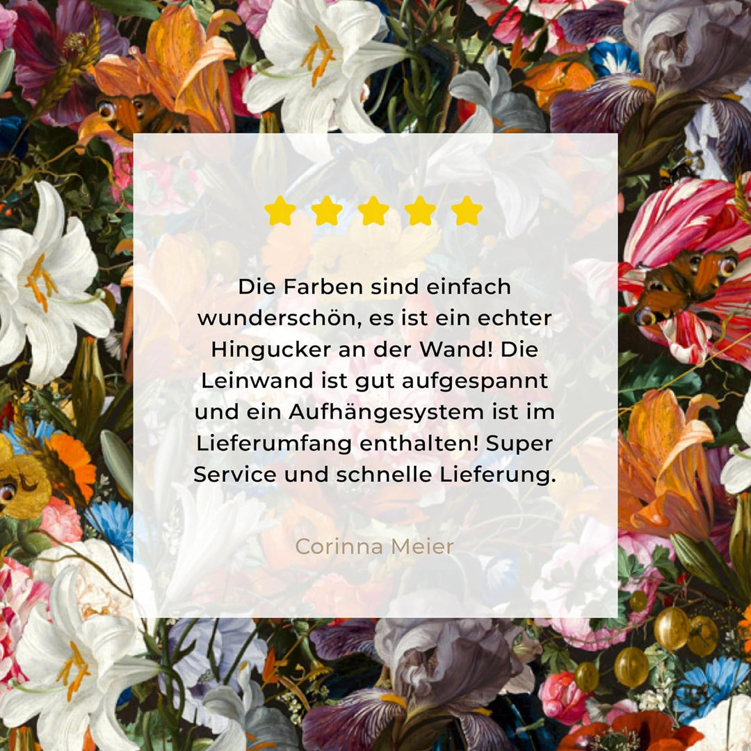 MuchoWow Leinwand Bilder, Einzigartige Wanddeko mit Rahmen, Blumen - Schmetterling - Design - Kunst