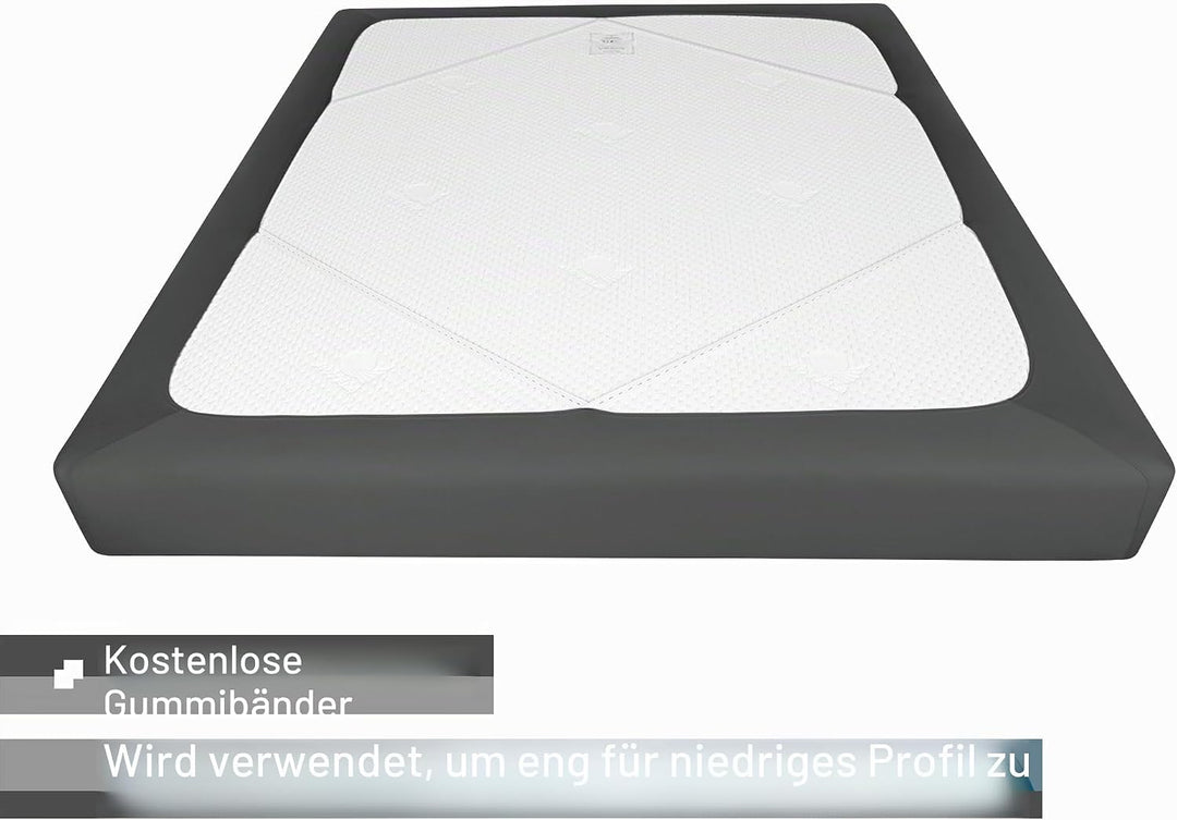 Boxspringbezug Queen-Size-Grösse – Jersey-Strick & dehnbarer Wickel um 4 Seiten, Alternative für Bet